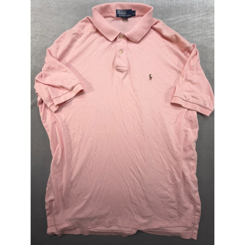 Polo by Ralph Lauren Men Pink Polo Shirt Flesh Pony Small Size‎ XL